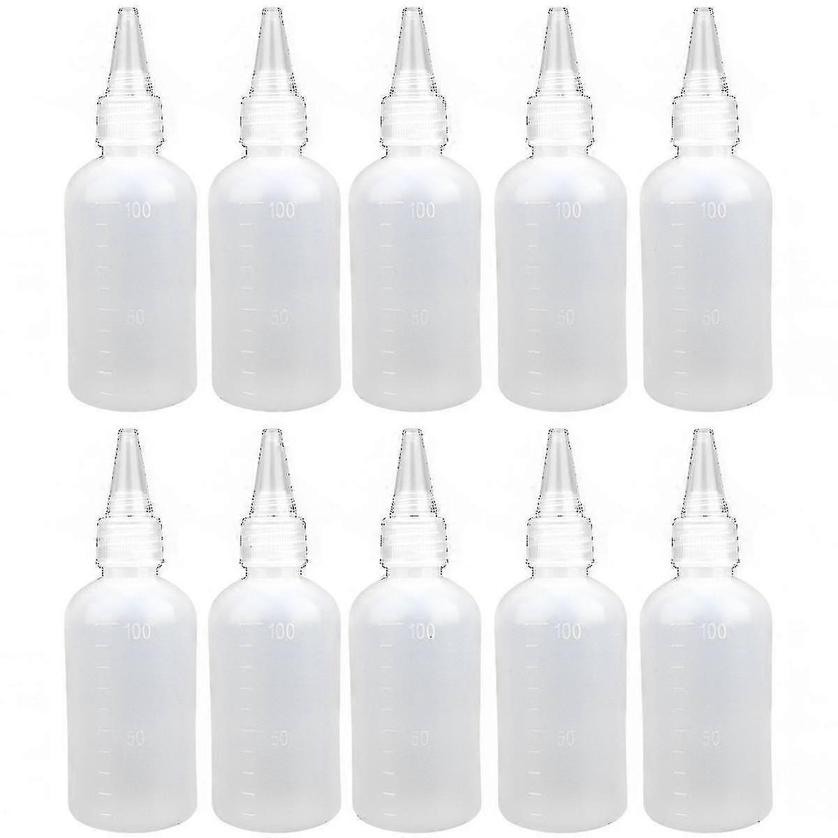 10 stk plast klemme flasker, 100ml små klemme krydder flasker, dispensering flasker, plast klemme flytende dropper flasker reise tom flaske