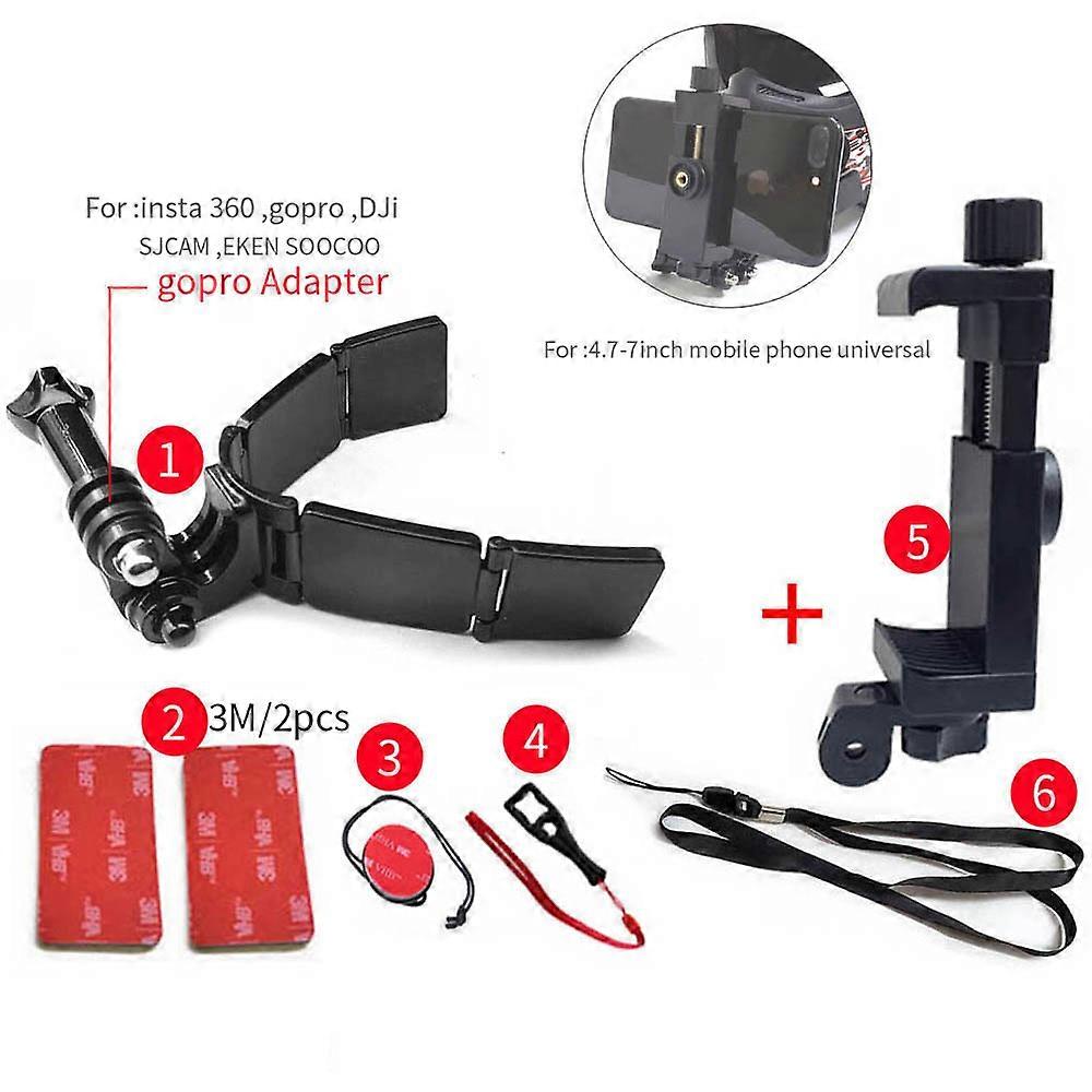 TUYU Mount Base Motorcycle Helmet Bracket for OSMO Action SJCAM sj4000 Xiao mi For GoPro HERO 9 8 7 6 5 EKEN 4 Ways Turntable Buckle