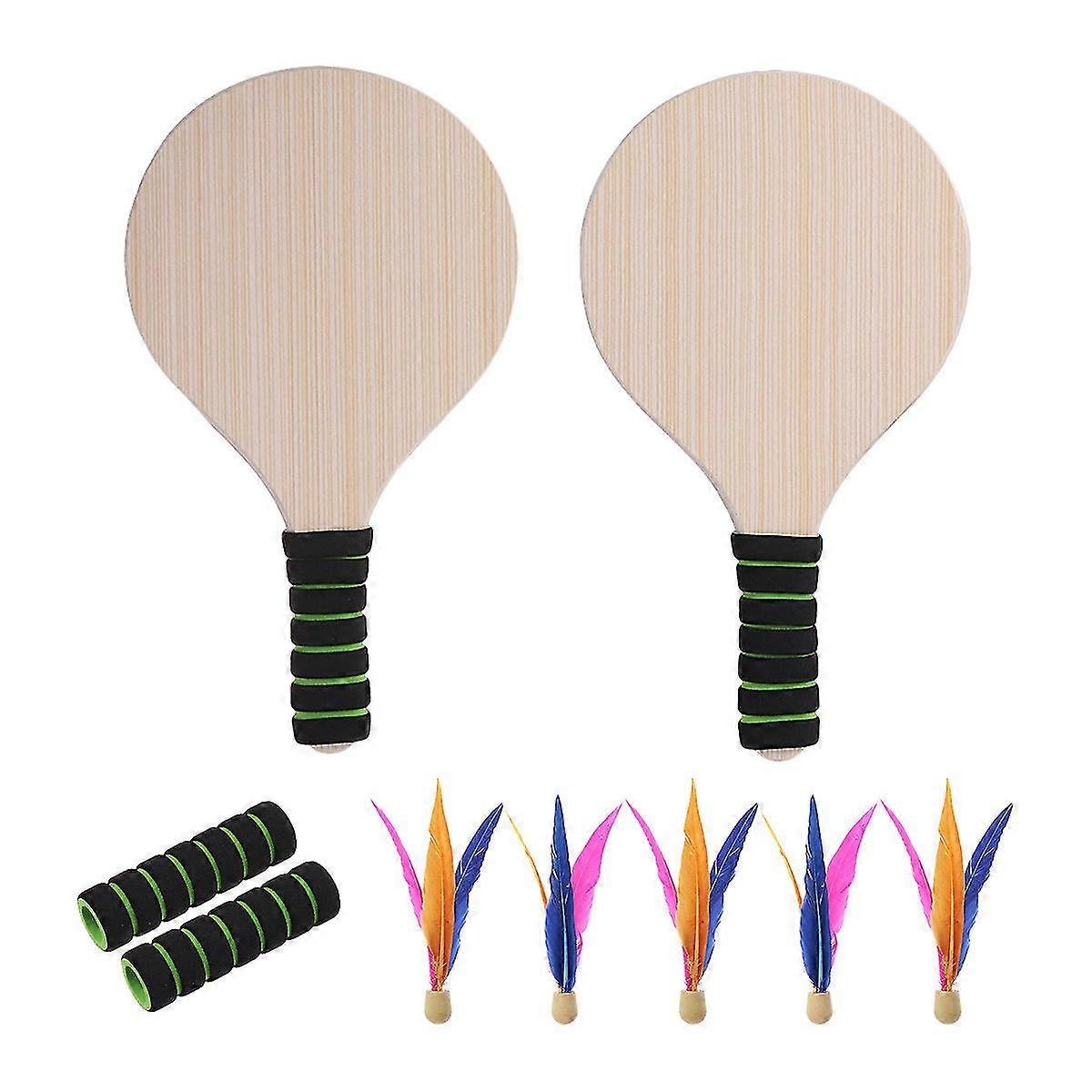Beach Paddle Ball Game Set Beach Paddle Badminton Racket Indoor And Outdoor Badminton Game Battledore For Children Teenagers random Handle Color
