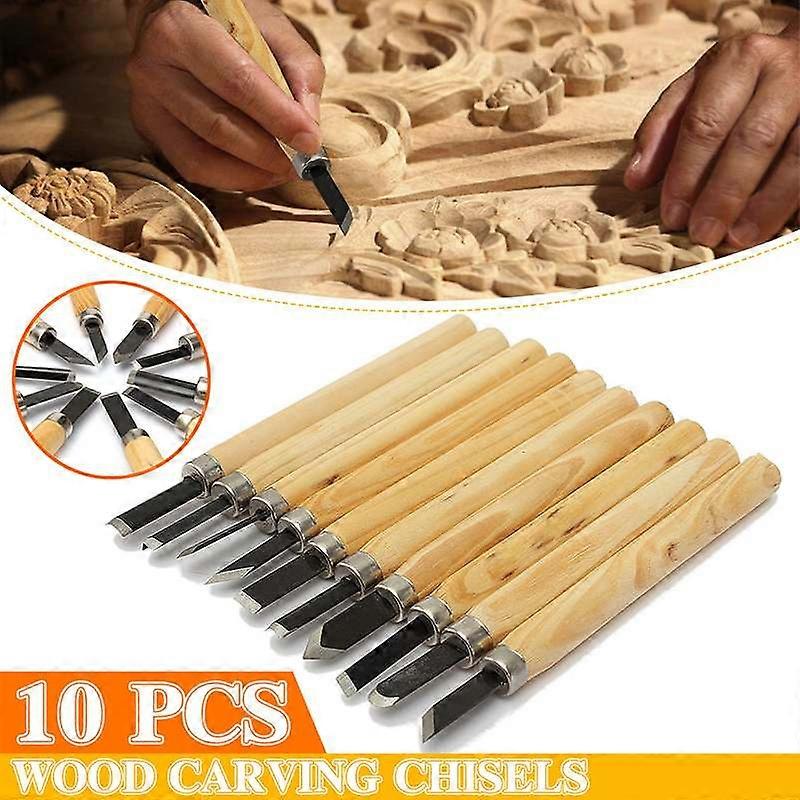 10pcs/lot Wood Carving Chisels Knife For Basic Wood Cut DIY Tools and Detailed Woodworking Gouges Hand Tools