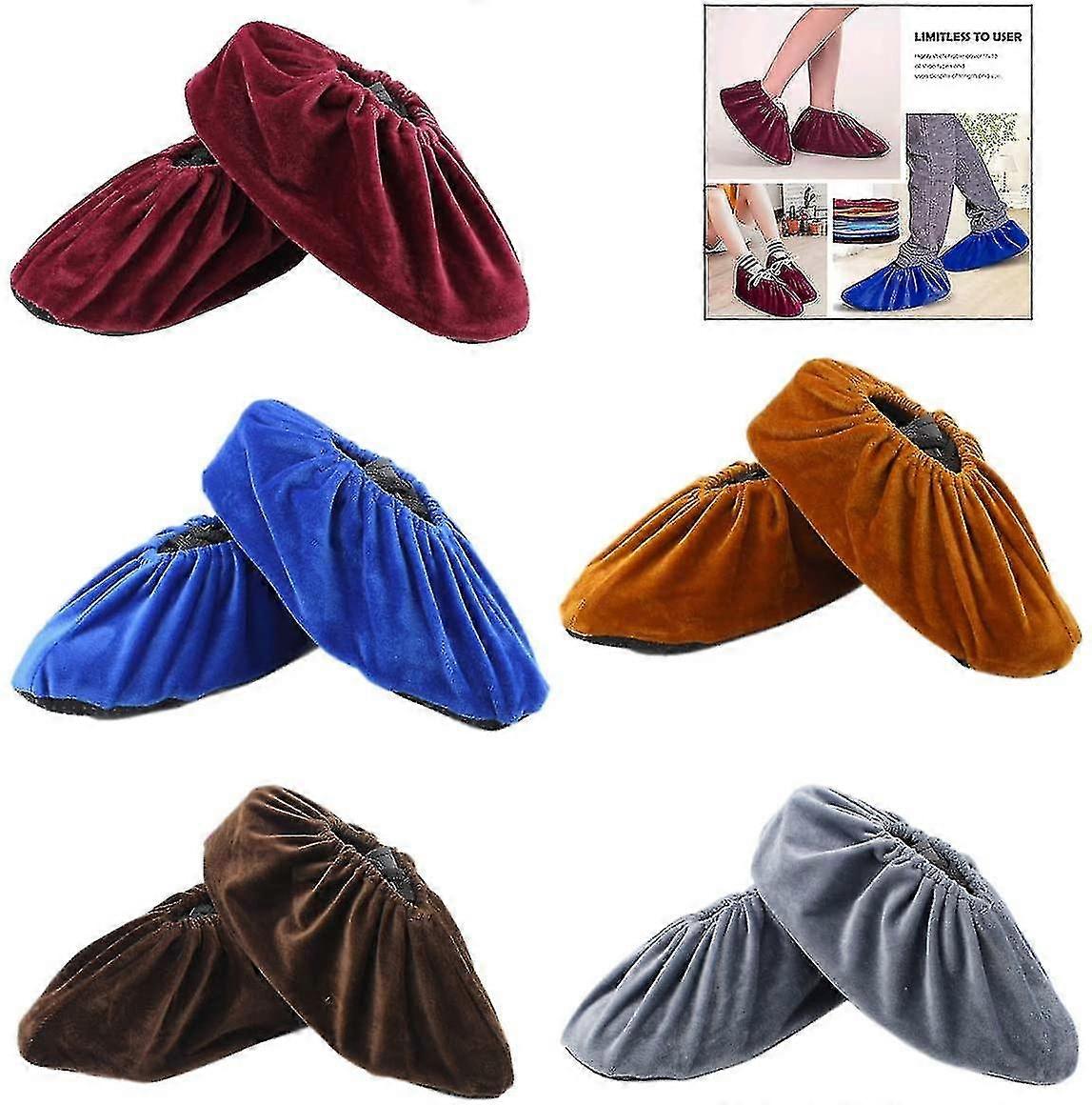 5 párů návleků na boty, omyvatelné látkové boty Opakovaně omyvatelný flanelový potah, Starlight