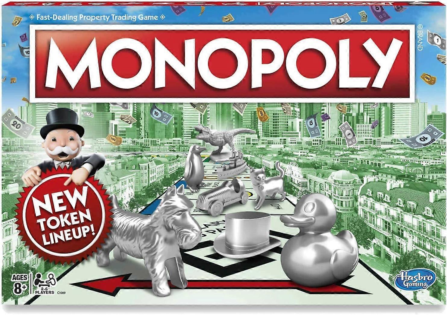 Classic Monopoly Now with Cat, Duck,& Dinosaur