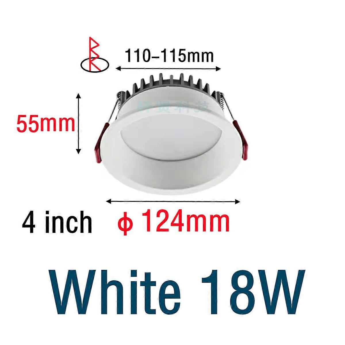 راحة LED النازل المضادة للوهج أسود / أبيض ضوء السقف غرفة نوم المطبخ داخلي AC110 / 220V الألومنيوم عكس الضوء الأضواء