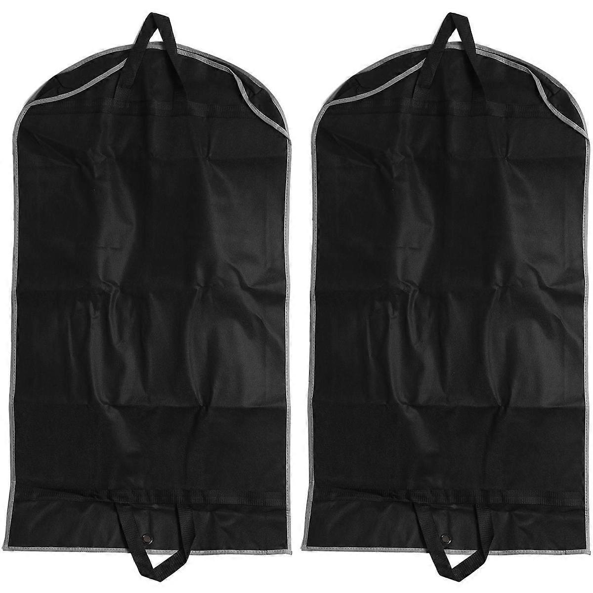 ManGotree 43-Inch Garment Bags (Set Of 2) - Breathable Nonwoven Suit Covers With Clear Window & Handle For Closet & Travel