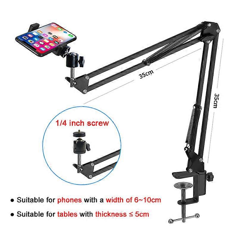 MAMEN 360 Rotating Long Arm Phone Tablet Holder Overhead Stand Desktop Bed Lazy Cantilever Bracket for HUAWEI Xiaomi iPhone