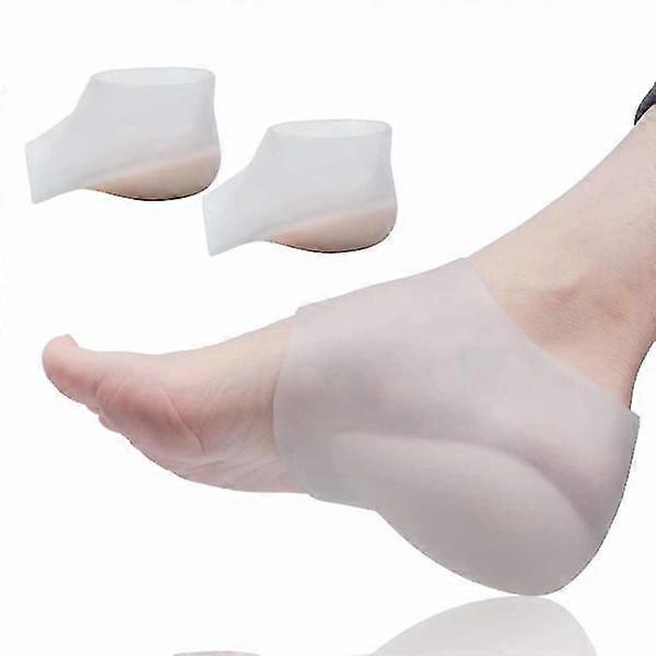 Get Longer Socks Gel Heel Inserts Increased Length Shoe Inserts 4cm white