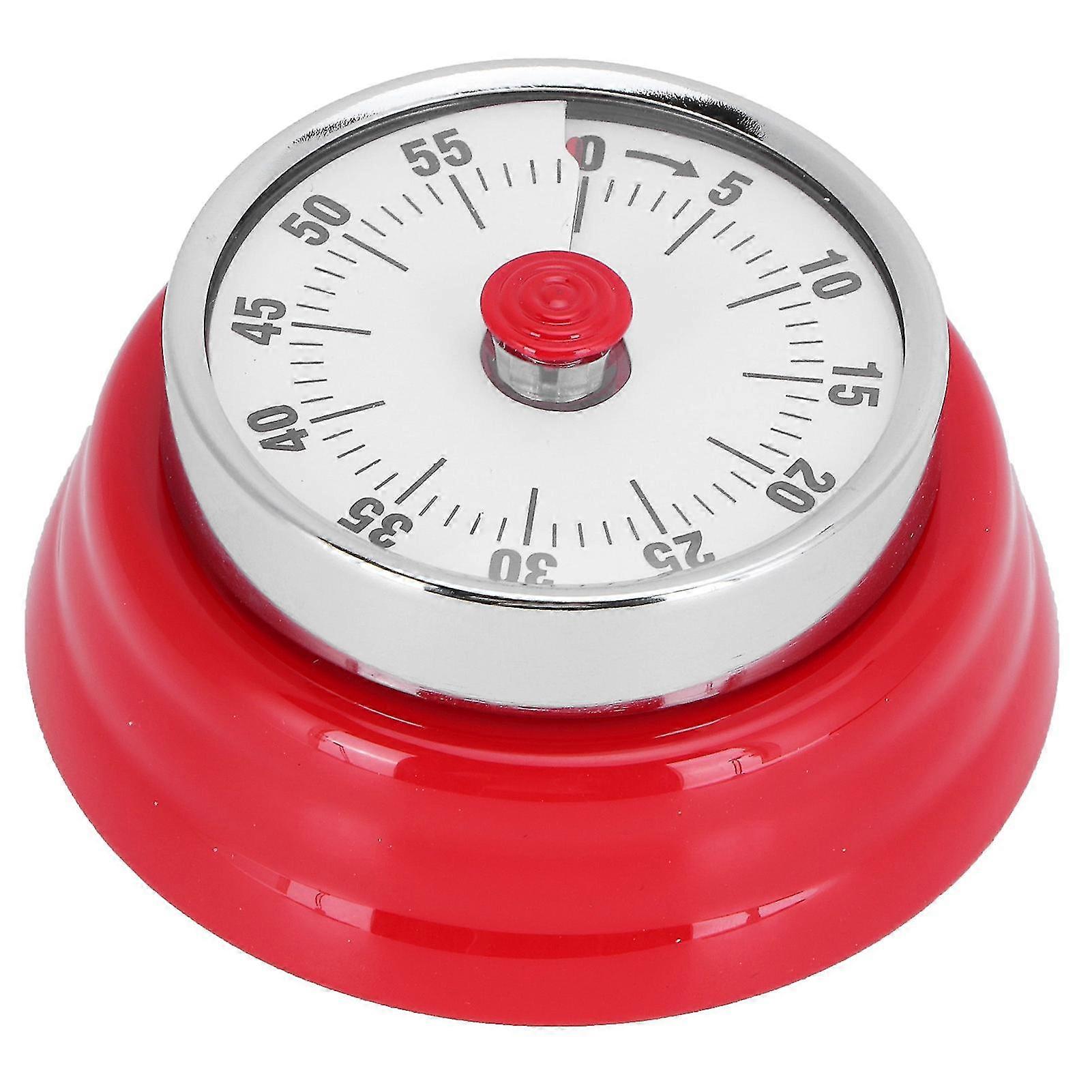 Magnetic Kitchen Timer - Manual Countdown Reminder for Cooking - Time Management Tool (Red)