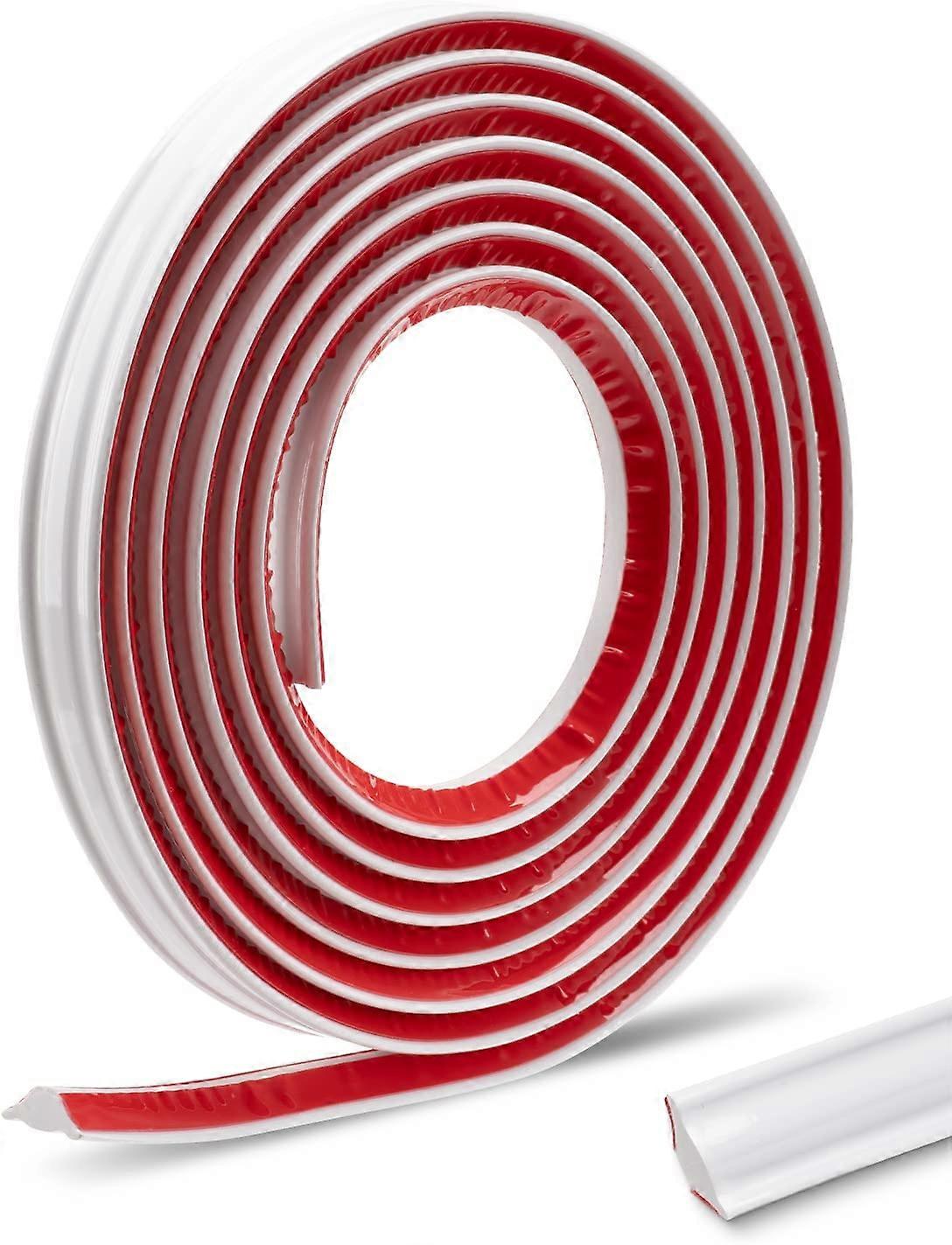 TPE kvadrantlist, 3 m flexibel vit kakellist listlist självhäftande kantlist för väggtak skåp bänkskiva golv