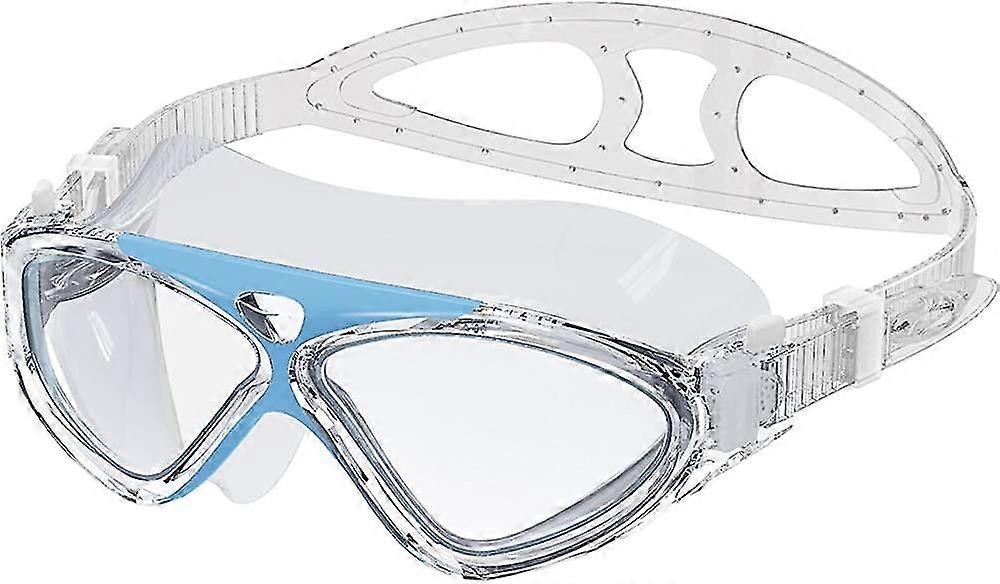 Swimming Mask - Wide View Swimming Mask And Goggles Anti-fog And Waterproof - Light Blue