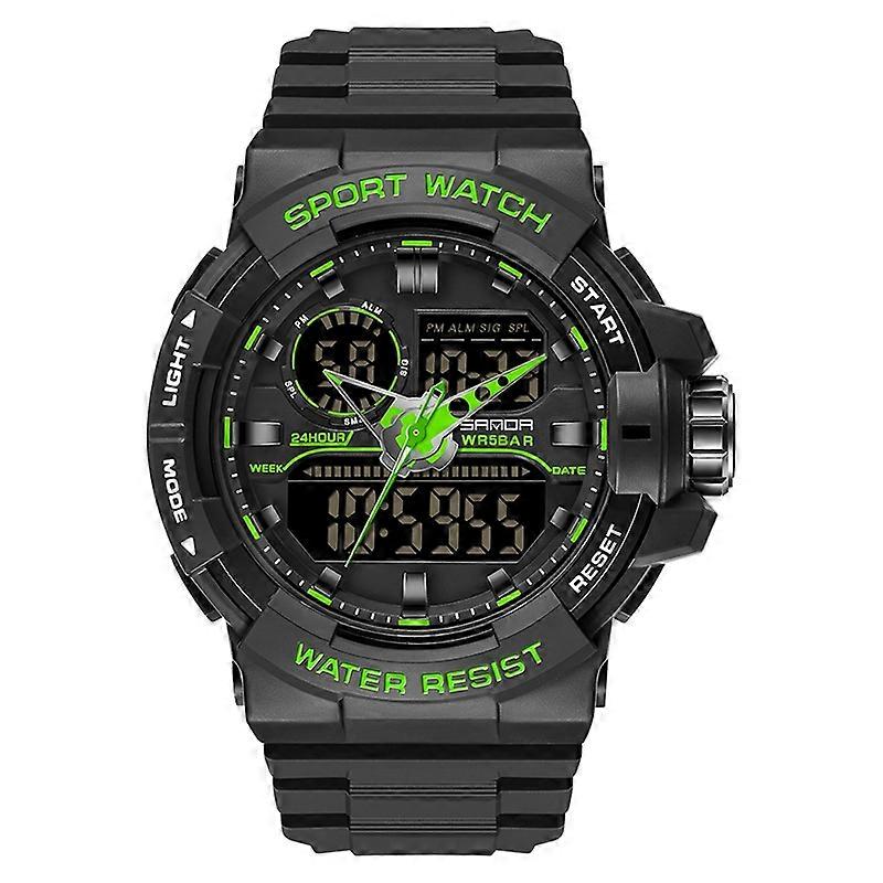 SANDA 6025 Dual Time Digital Display Waterproof Quartz Watch