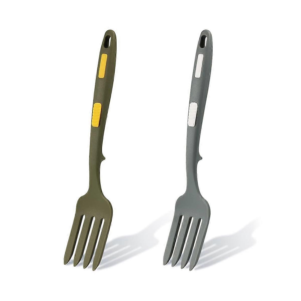 2Pcs Silicone Flexible Forks, Silicone Cooking Fork Heat Resistant, Multifunctional Blending Fork f