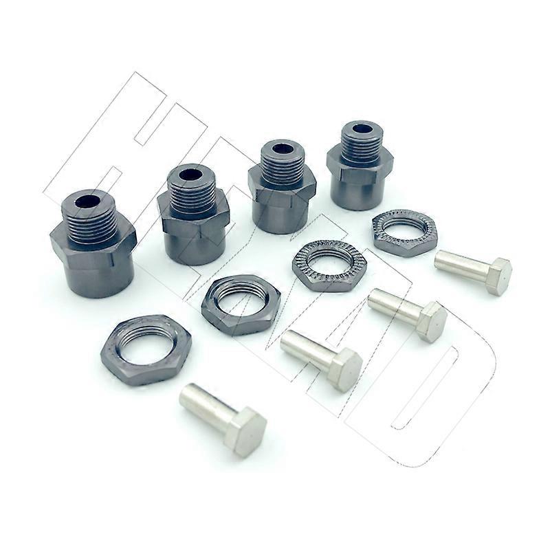 4PCS Aluminum Alloy Hex Adapter 12mm To 17mm Wheel Hex Hubs Adapter Extension Conversion Nuts for 1/10 RC Car Upgrade 1/8 Tires