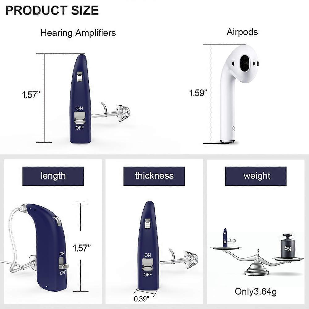 2022 Bluetooth Rechargeable Hearing Aid Mini Device Ear Amplifier Digital Hearing Aids BTE Elderly Ear Care Hearing Amplifier