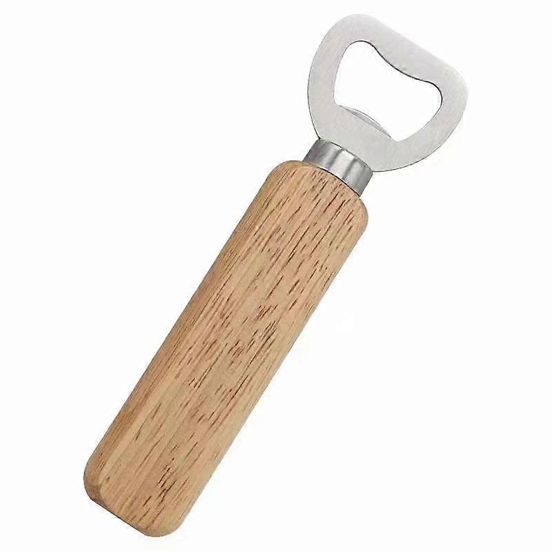 Beer lid openerthickened Stainless Steel Bottle OpenerWood Handheld Heavy Duty Bartender Bottle Openers