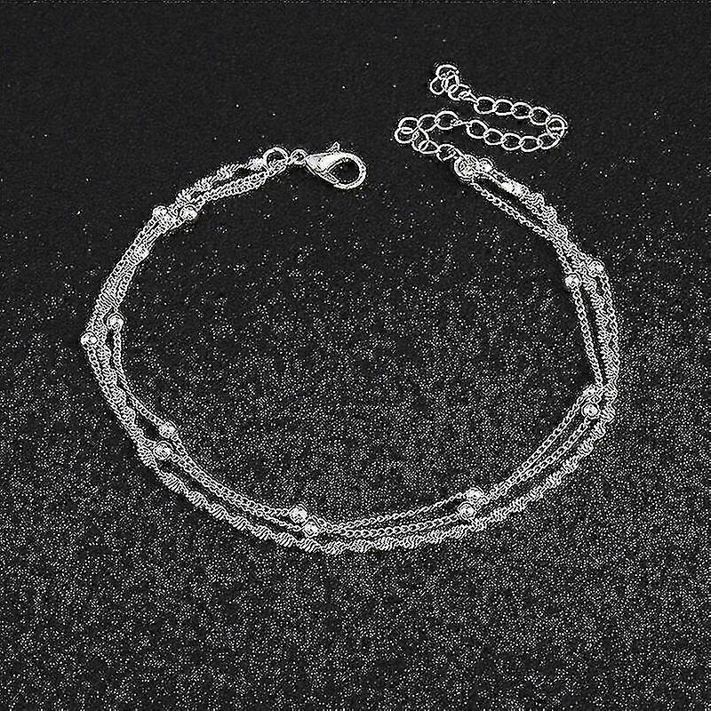 Dobbel rund perle trendy ankelarmbånd barn mann