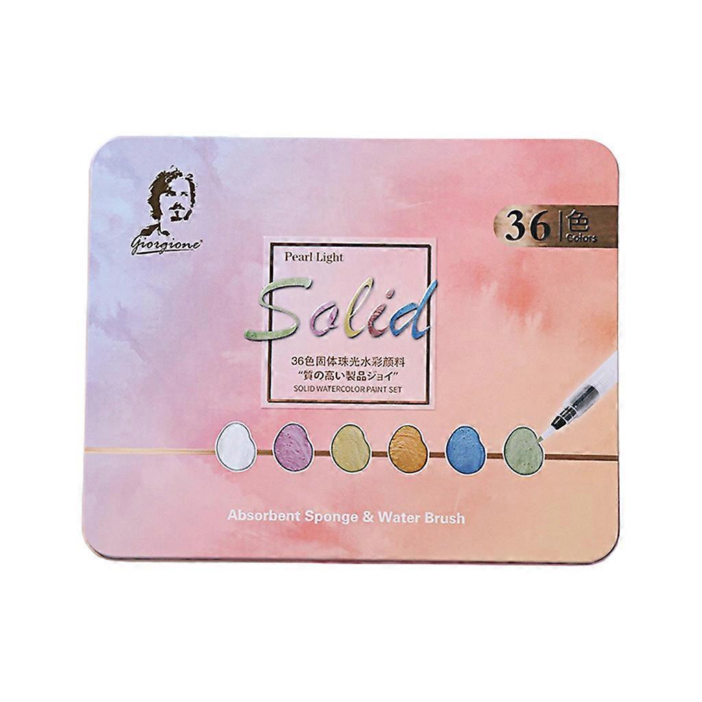 36/48色無地水彩ペイントセットアート顔料アーティスト学生のための絵画描画キット子供DIYペイントブラシ用品