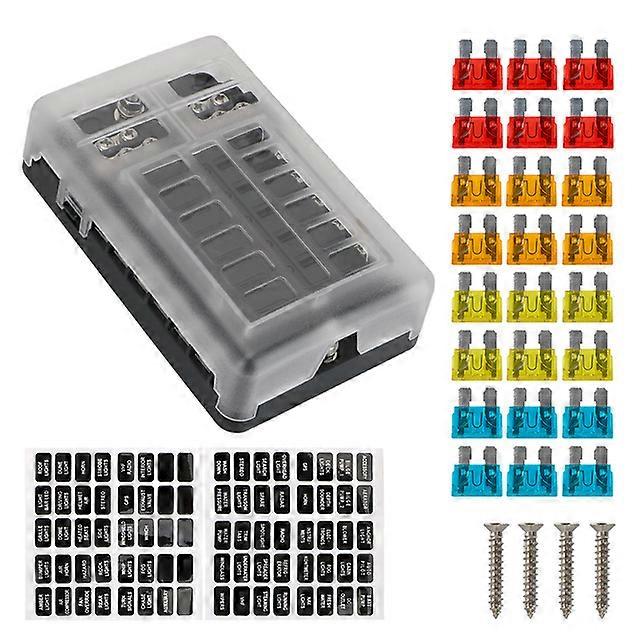 6 12 Way Fuse Block Fuses Blade For Car Boat Marine Light 12V 24V 32V 100A Overload Protector Automotive Accessories Waterproof