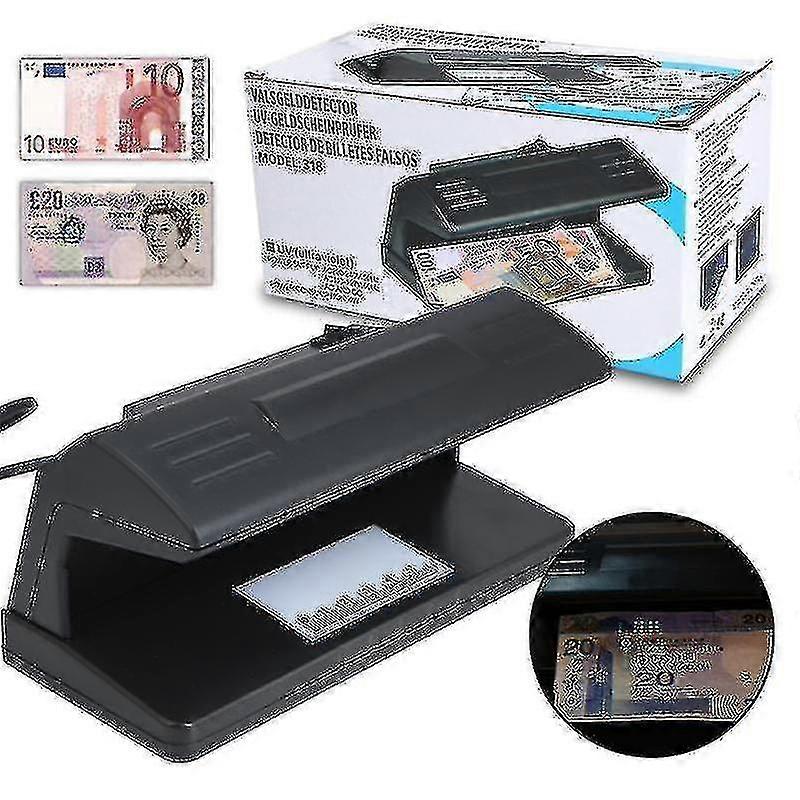 Uv Light Practical Counterfeit Bill Currency Fake Money Detector Checker Eu Plug Black Color 183x82x