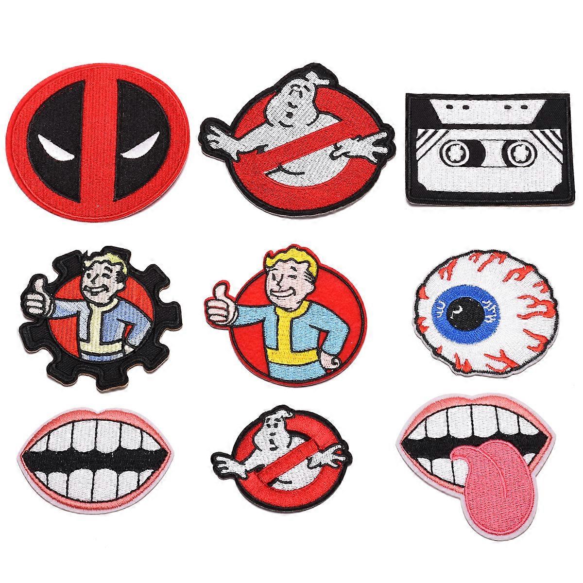 9pcs-Embroidered Iron-On Patch