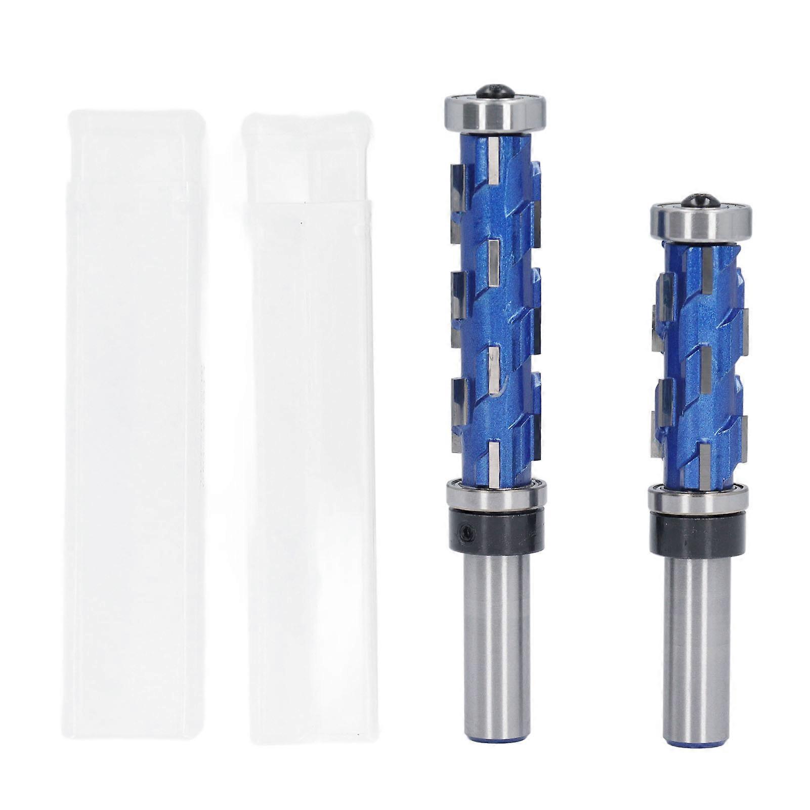 DEWIN Trim Spiral Router,Flush Trimmer Bit 1/2in Shank 3/4in Diameter 1‑11/16 and 2‑9/16 Cutting Length,Steel Alloy Double Bearing Bits For Cut Wood