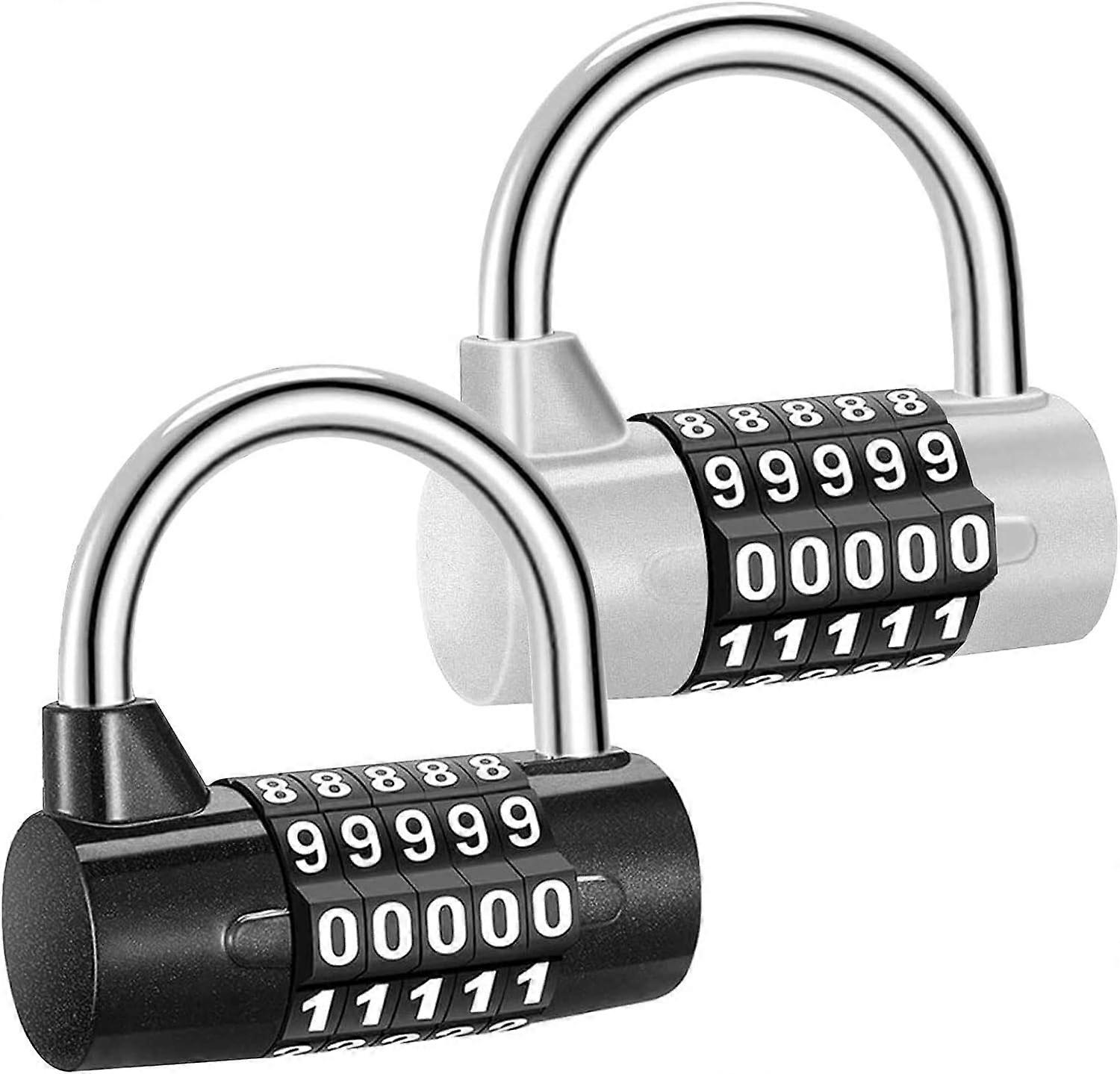 Padlock with numeric code, 2 piece padlock, combination padlock, 5 position padlock