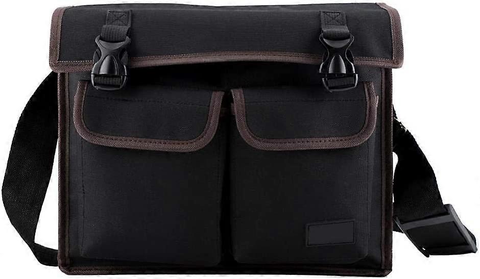 Tool Shoulder Bag Wear Resistant Vertical Pockets Thick Oxford Cloth Tool Bag with Adjustable Shoulder Straps and Handle Straps for Electrician Plumbe