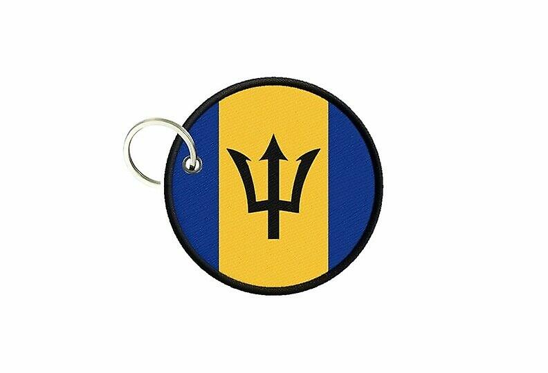 Keychain keys flag barbados printed round round round