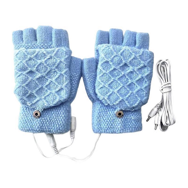 1 Paire De Gants lectriques USB Double Face Chauffage Rapide Flip Demi-Doigt Extensible Rsistant Au Froid Sr Automne Hiver Femmes Hommes Chauff criture Mitaines pour