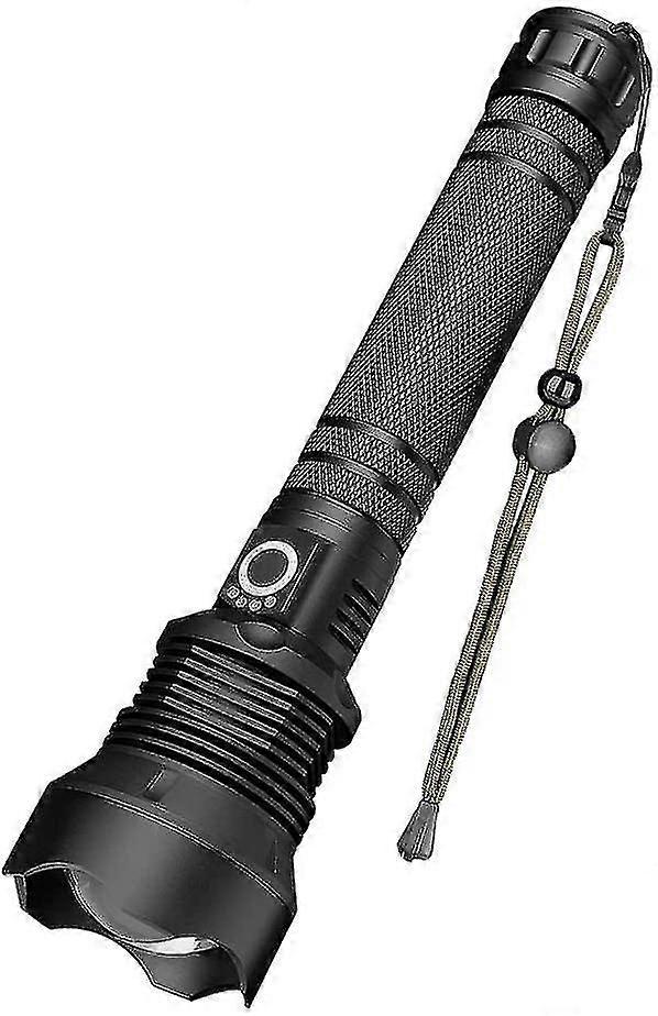 Led Flashlight, 90000 Lumens Xhp70 Ultra Powerful Adjustable Zoomable Waterproof Torch Flashlight, Usb Rechargeable Flashlight, Contains 2*18650 High