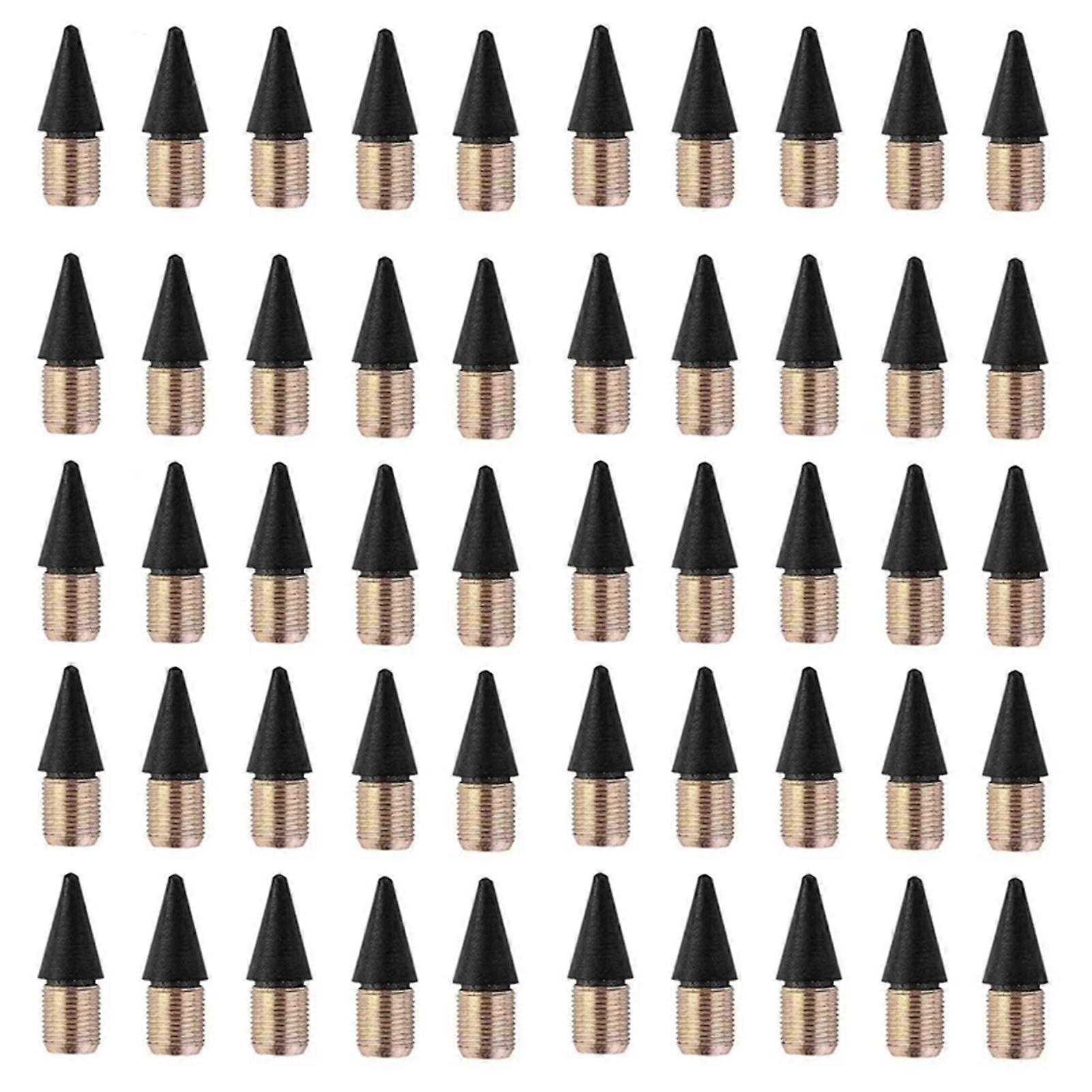 50pcs lápis infinito grafite nib lápis sem tinta refil refil lápis eternos substituição cabeça para escrever desenho office material escolar