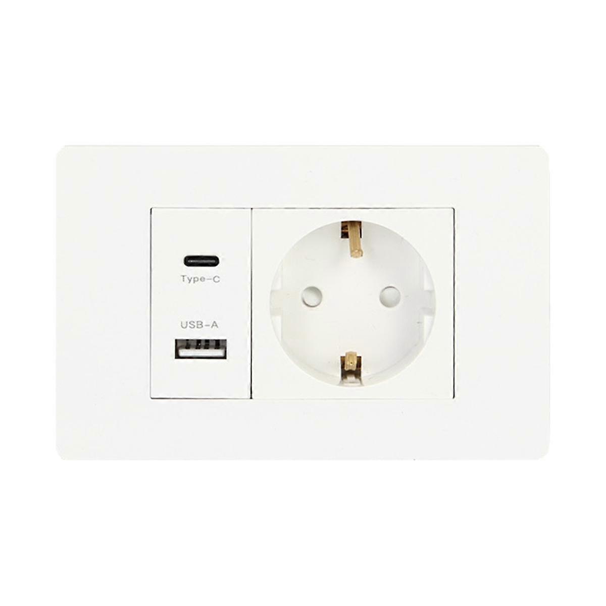 Standard Socket Wall Power Socket USB+TYPE-C+EURO Socket 16A 180V-250V USB Power Adapter Socket EU Plug