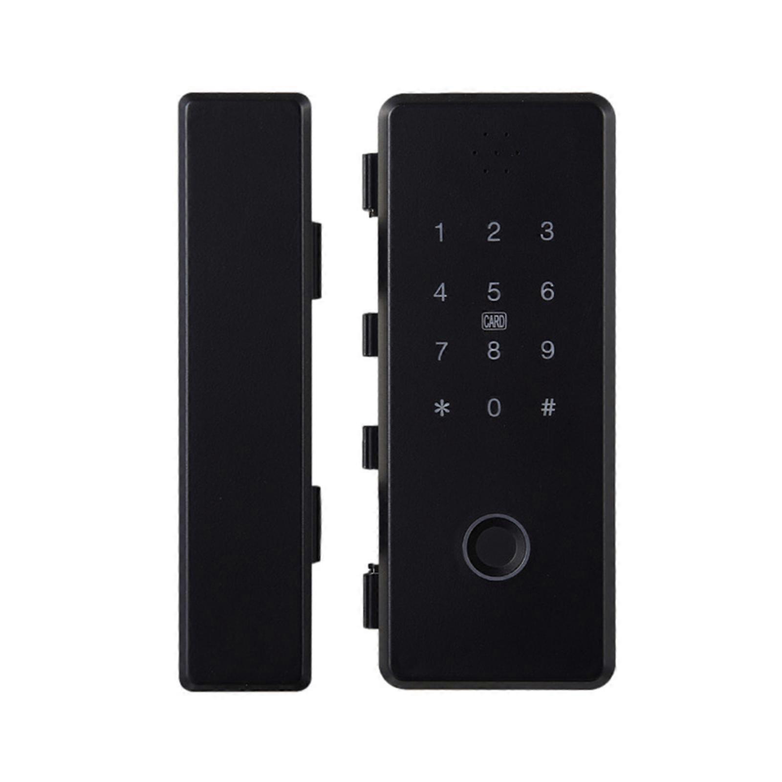 New Arrive Wiring-free Double Open Frameless Glass Door Fingerprint Lock with Card Access Control