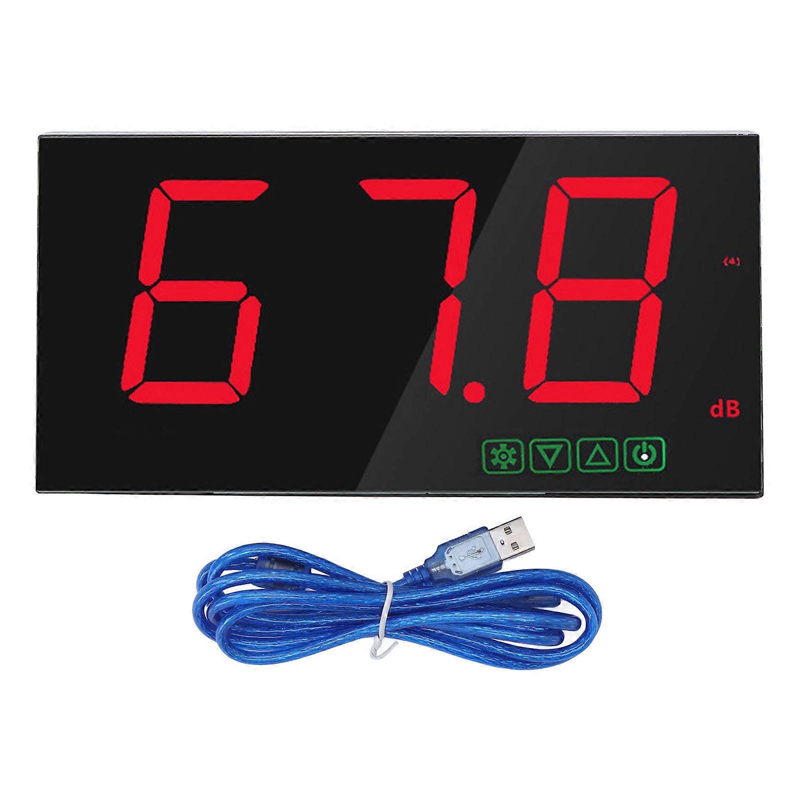 Decibel Meter Wall Mounted High Accuracy Battery Level Indication USB 30‑130dB with Alarm Function Sound Level Meter for Bar School