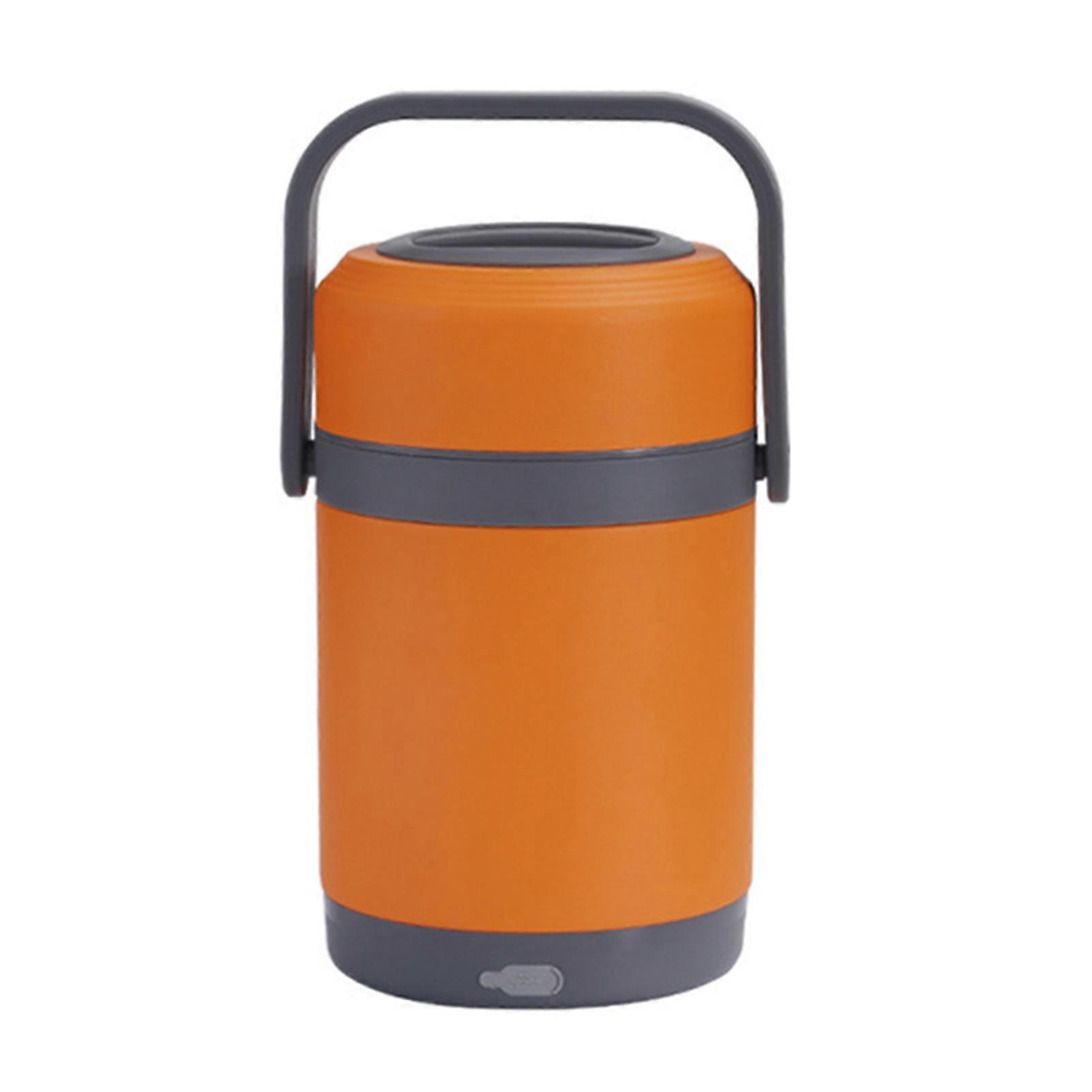1 Set 1.6/2.0L Insulation Bucket Stackable Large Capacity Rust-proof Detachable Lunch Box Multilayer Electric Thermostatic Lunch Box for Office
