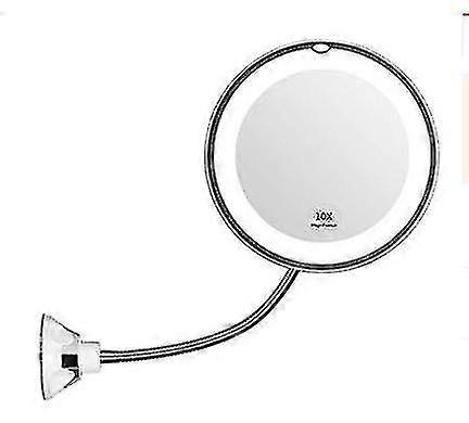 Flexible Gooseneck 11.5" 10x Magnifying Led Lighted Mirror