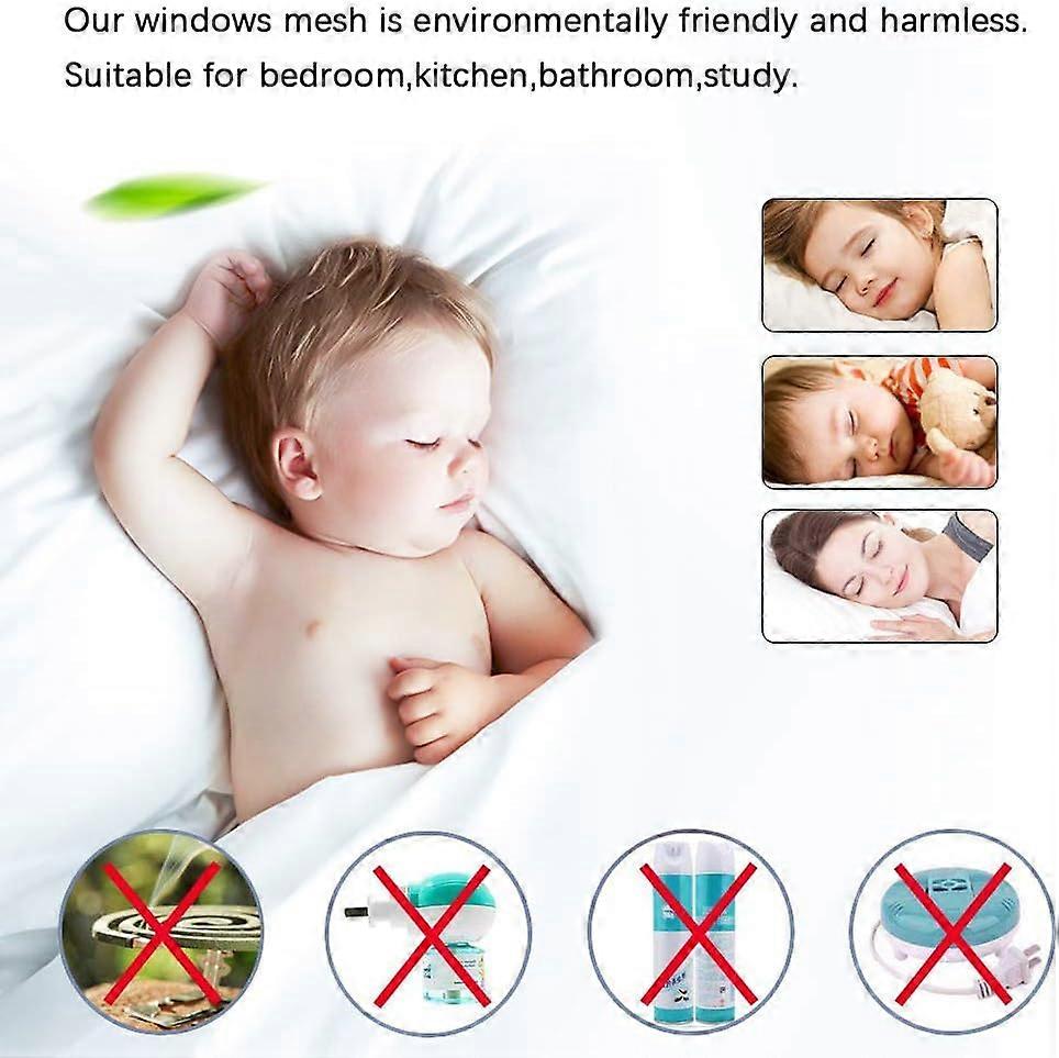 2 Pack DIY Self-Adhesive Mesh Curtain ,Fly Bug Bee Protector Screen 59x71 Inches with 3 Rolls Sticky Tape,Fitted to Multiple Windows