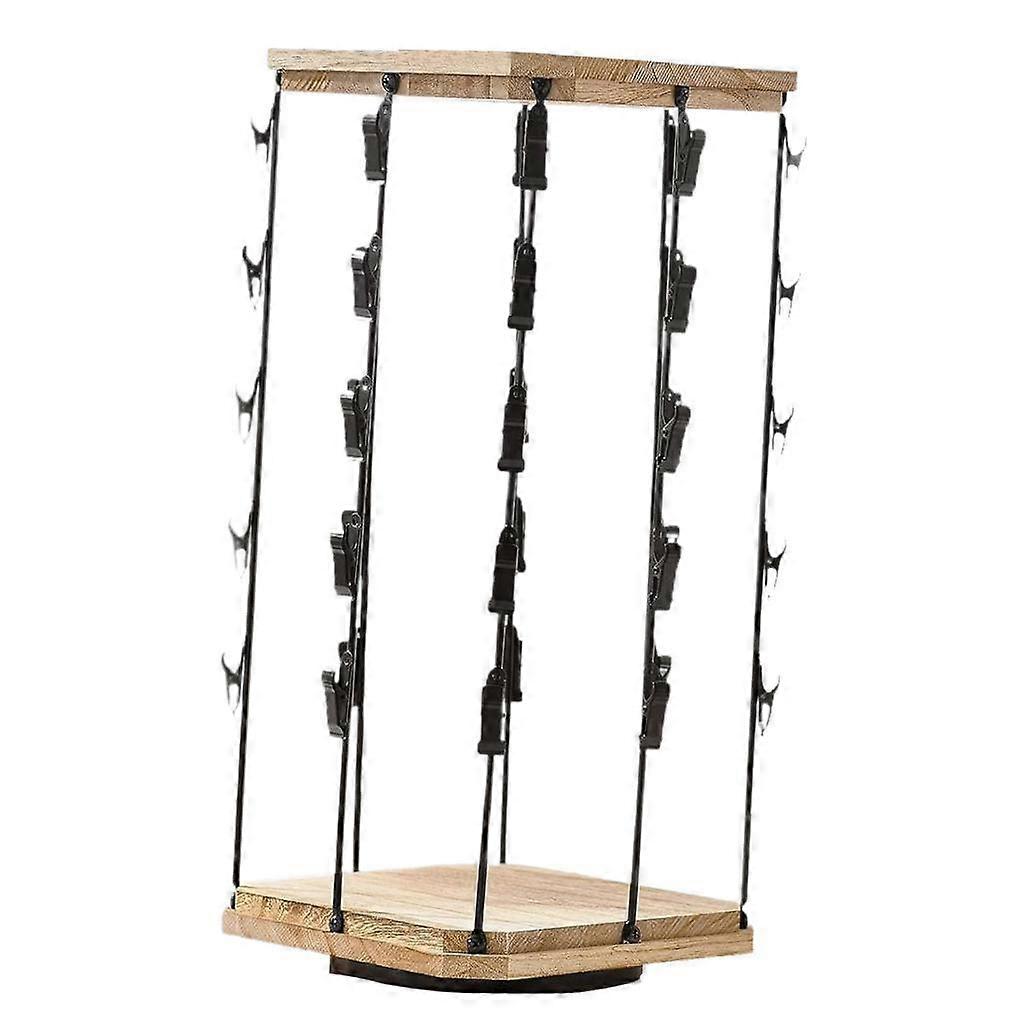 Chip Rack Display Stand Wooden based for Stores Bagged Snack Supply brown