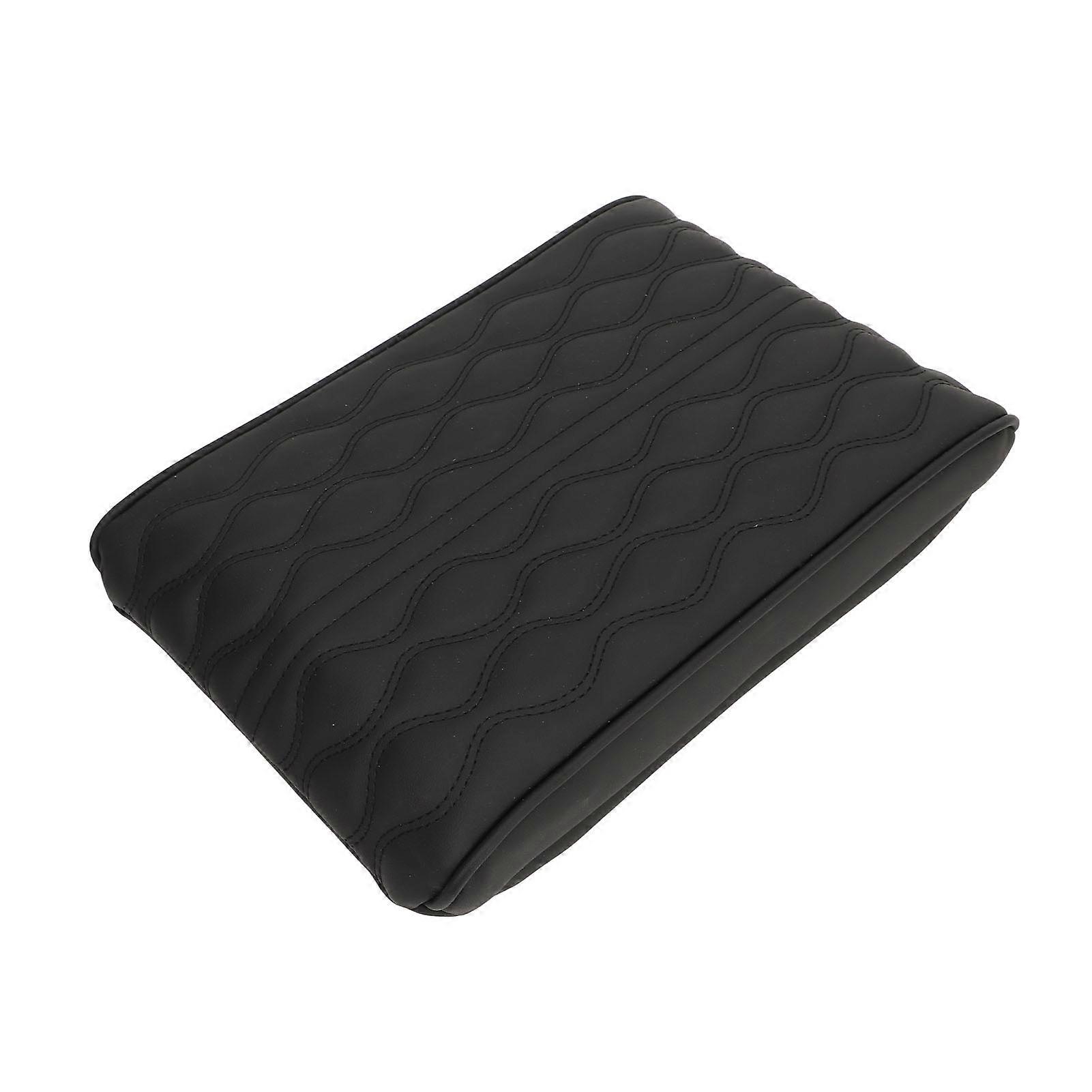 Armrest Box Cushion Cover Memory Foam Soft Comfortable Microfiber Leather Scratch Proof Replacement for Tesla Model 3 Y Black