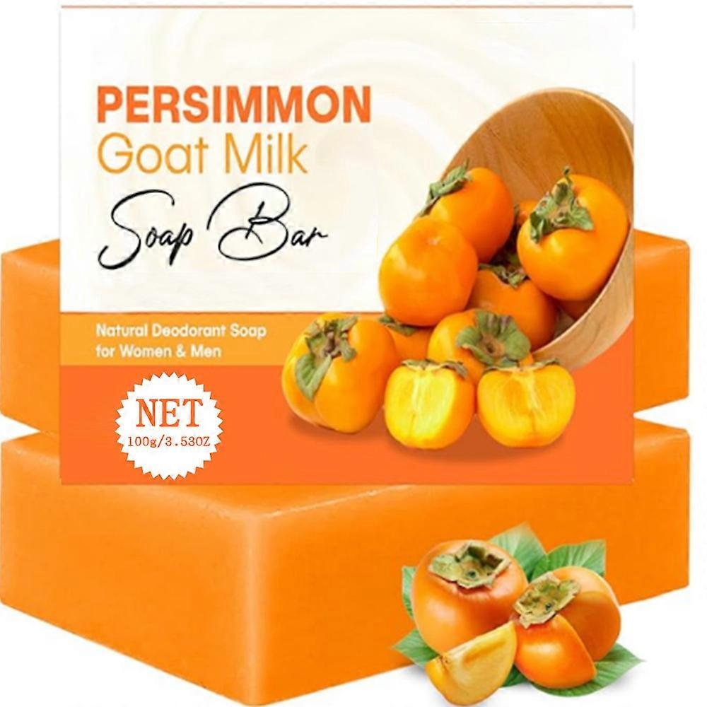 Persimmon Soap Bar for Body Odor ControlPurifying Deodorizing Body WashPersimmon Soap Bar for Skin Brightening, Natural Deodorant Soap for Men & Women