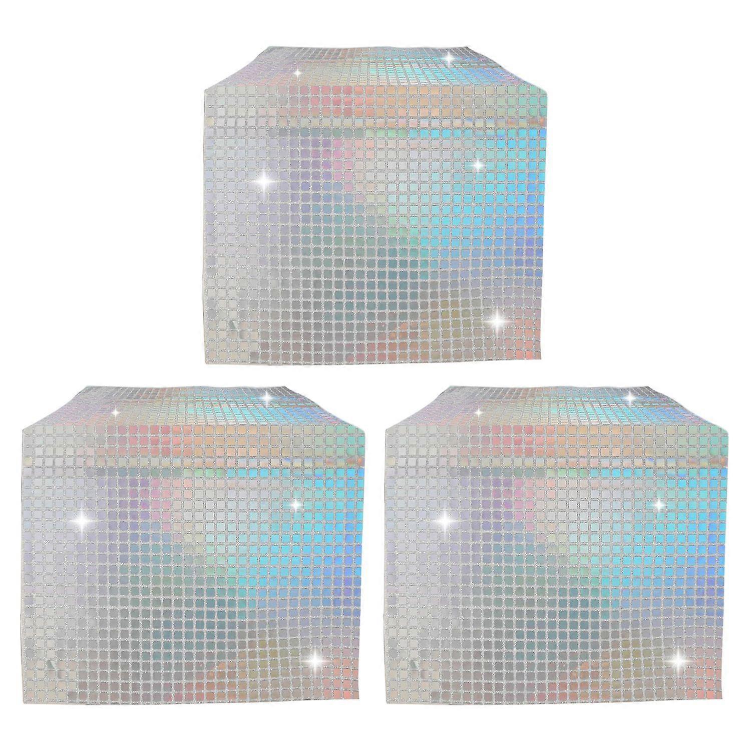 3 Pcs Glitter Disco Party Table Runners Mirror Sequin Table Runners Retro 70s 80s Theme Ball Table