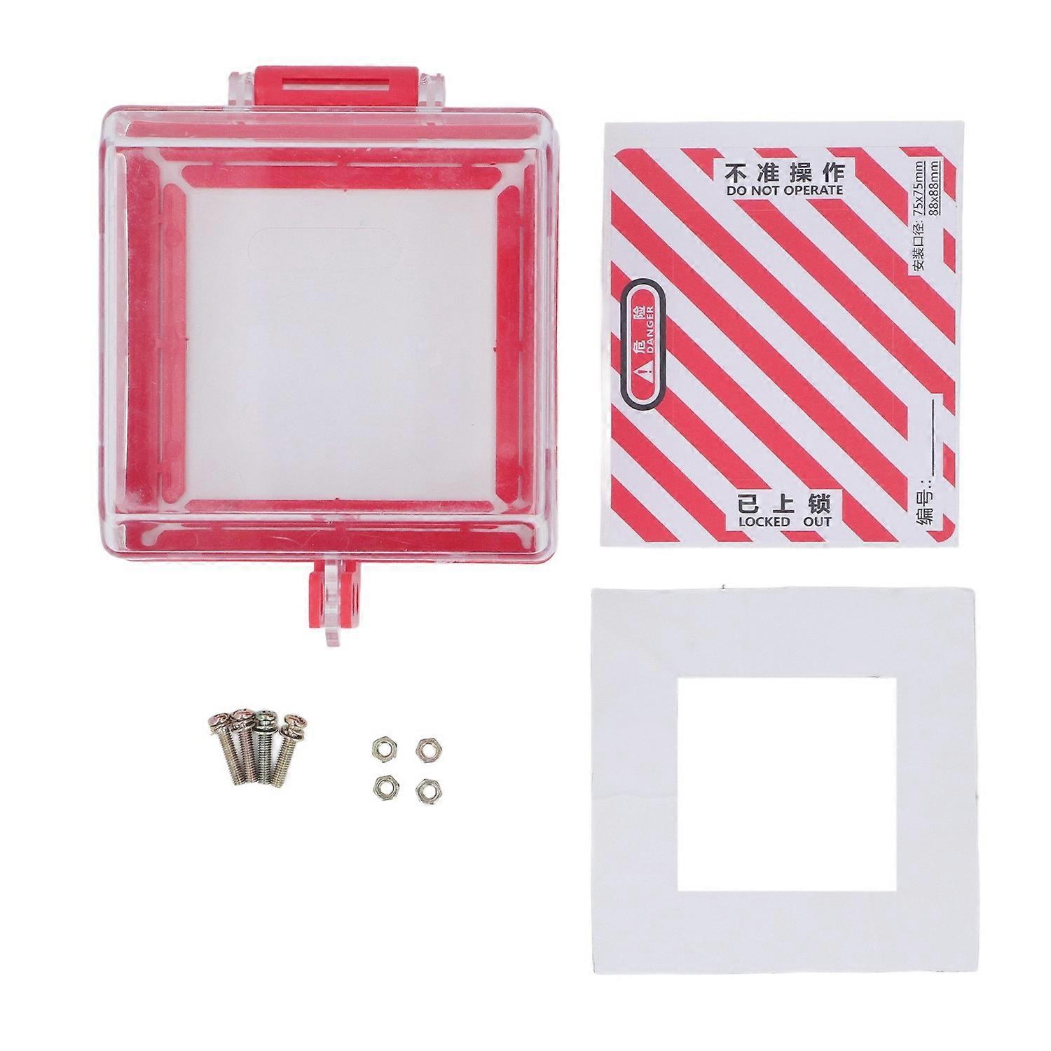 Emergency Stop Button Cover Push Button Switch Lockout Protector Transparent Case with Mounting Part