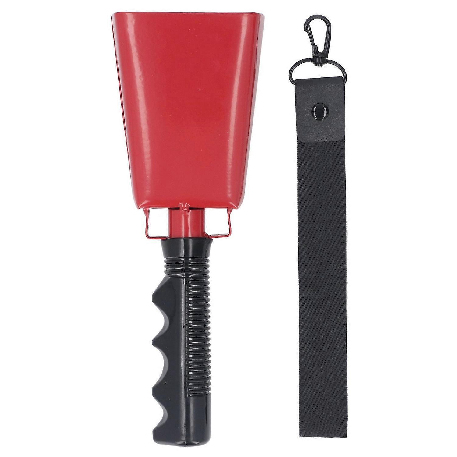 Cow Bell Metal PVC Ergonomic Handle Cheering Bell Noise Maker with Wrist Strap for Sports Events Soc