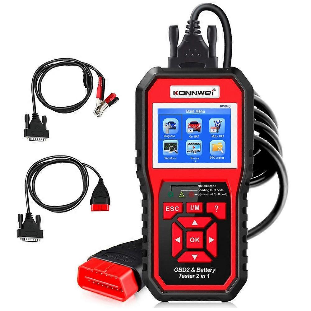 Typ A KONNWEI KW870 Auto OBD 2 Diagnosewerkzeuge Scanner, Batterietester 2-in-1 Auto Multifunktion