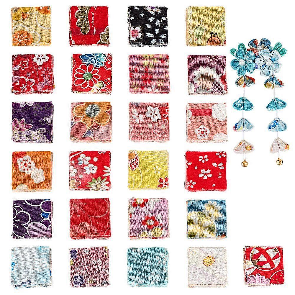1 Set Japanese Crepe Style Cotton Cut Cloth Fabrics Square Mixed Color 30x30mm 25 colors 10pcs/color 250pcs/set