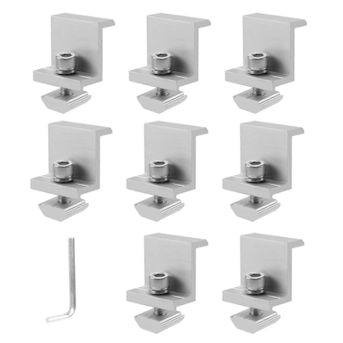 Solar Panel Mounting Brackets,8pcs Aluminum Solar Panel End Clamp 30-45mm Adjustable H, Solar Panel