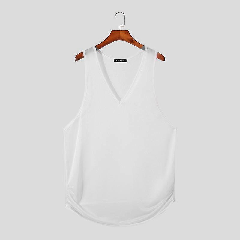 INCERUN Men See Through Sleeveless Tank Tops Party Club Transparent Vest