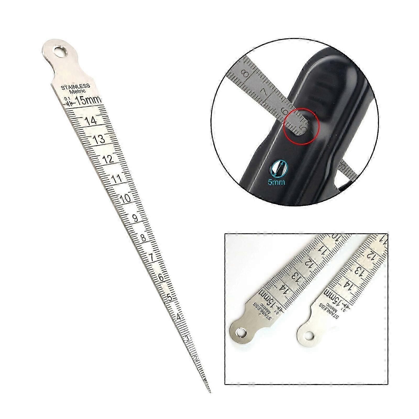 Wedge Gauge Hole-Diameter Ruler Taper Gaps Measurement 1-15mm-Good