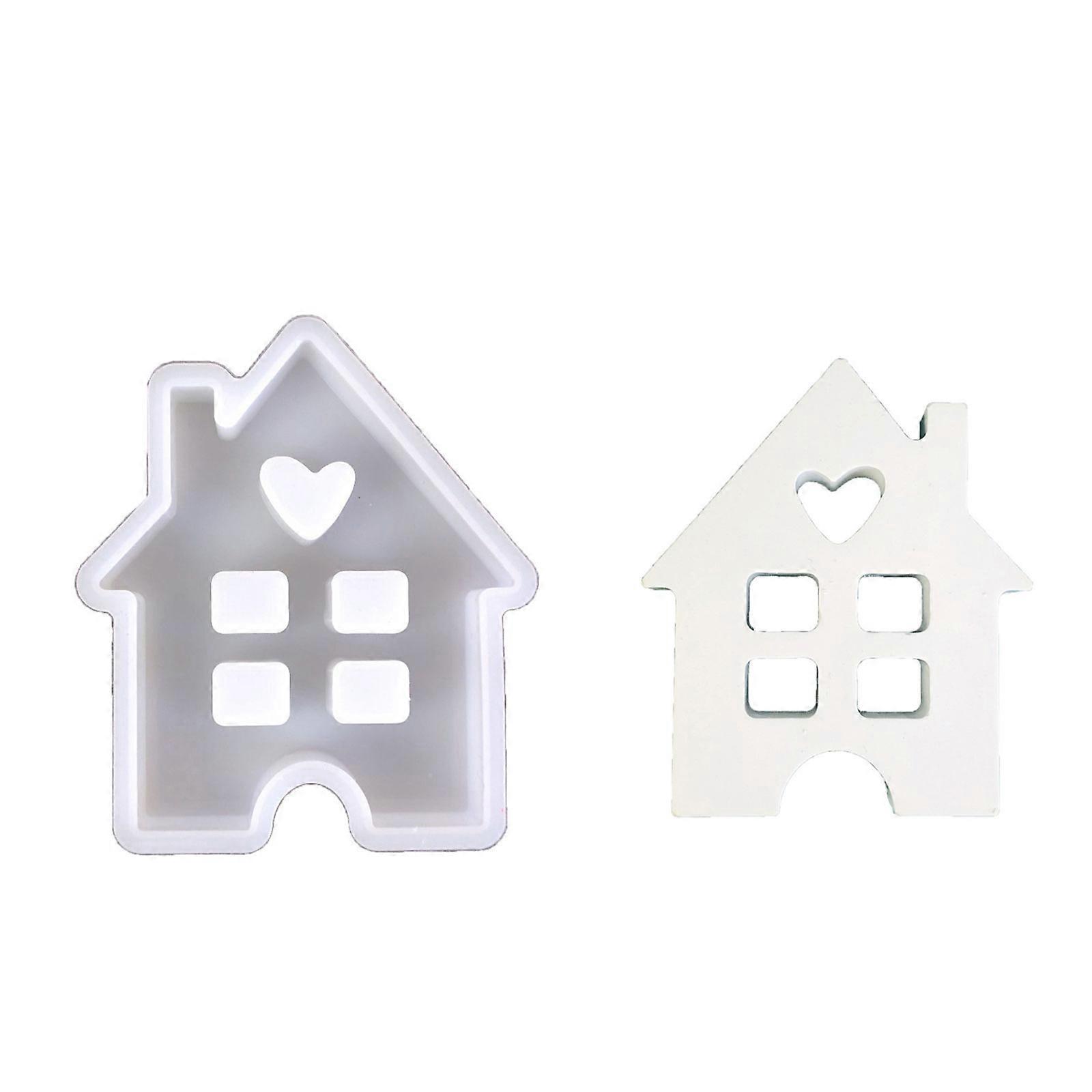 3D House Candle Molds House Shape Silicone Moulds Handmade Easter Molds DIY Epoxy Resin Molds Cake Decorating Art Tools  L