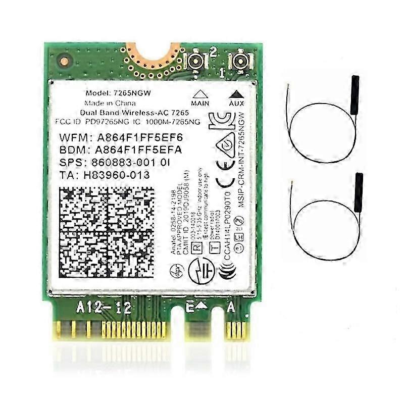 Wireless-AC 7265NGW Dual-Band Netzwerkadapter für Intel 7265NGW, Bluetooth 4.2