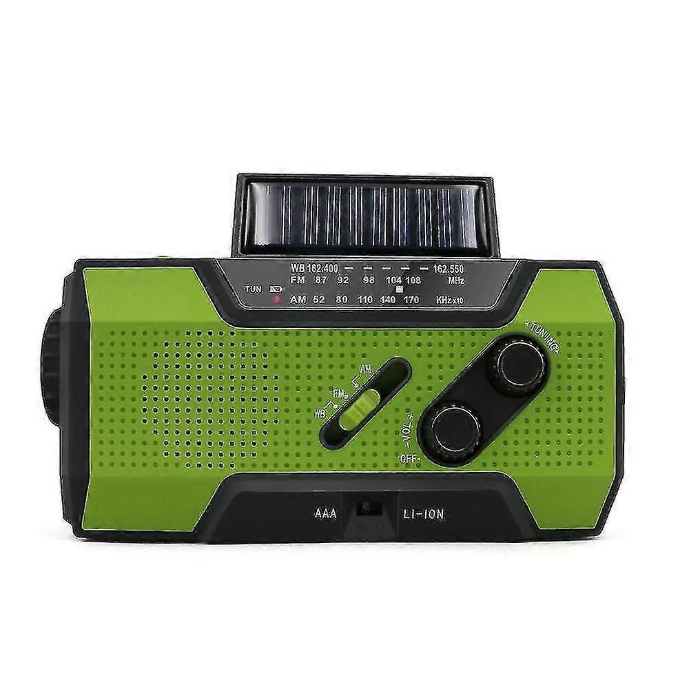 Emergency solar powered weather radio